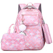 3 in 1 set Primary School Girls Backpack Lunch Bag and Pencil Pouch