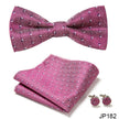 Men's Jacquard Bow Tie Set – Bow Tie, Pocket Square & Cufflinks | 36 Colors | Canada & USA