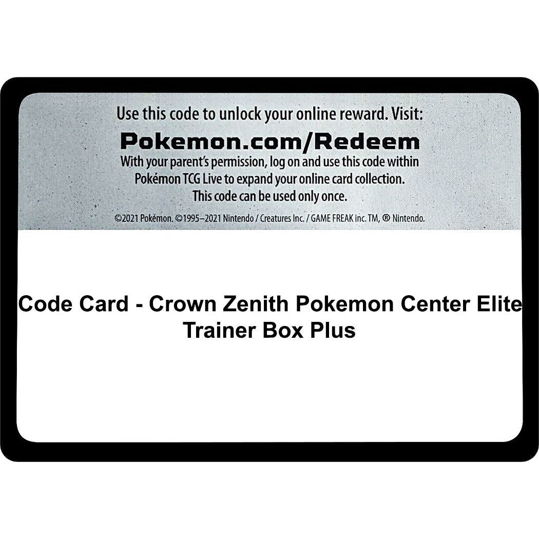 Code Card - Crown Zenith Pokemon Center Elite Trainer Box Plus (CRZ)