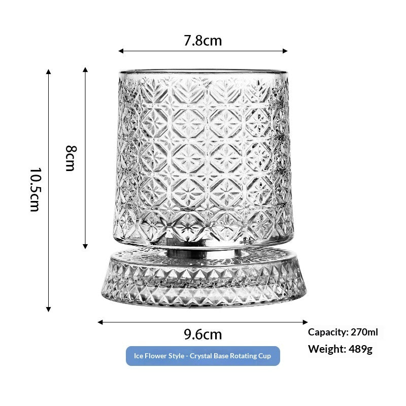 Luxury Spinning Glass with Crystal Base – Stress-Relieving Rotating Cup, 9 Styles