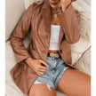 Fashion PU Leather Jacket Leather Blazer jacket Women