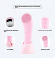 Silicone Electric Face Cleansing Brush with Vibration & Heating