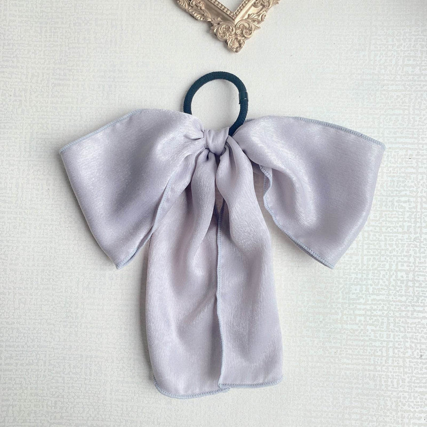 Silk satin oversized bow tie Hair Scrunchies ponytail Holder