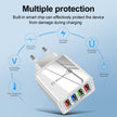 4-Port USB Wall Charger with Quick Charge 3.0 – EU, UK & US Plug | Multi-Colour