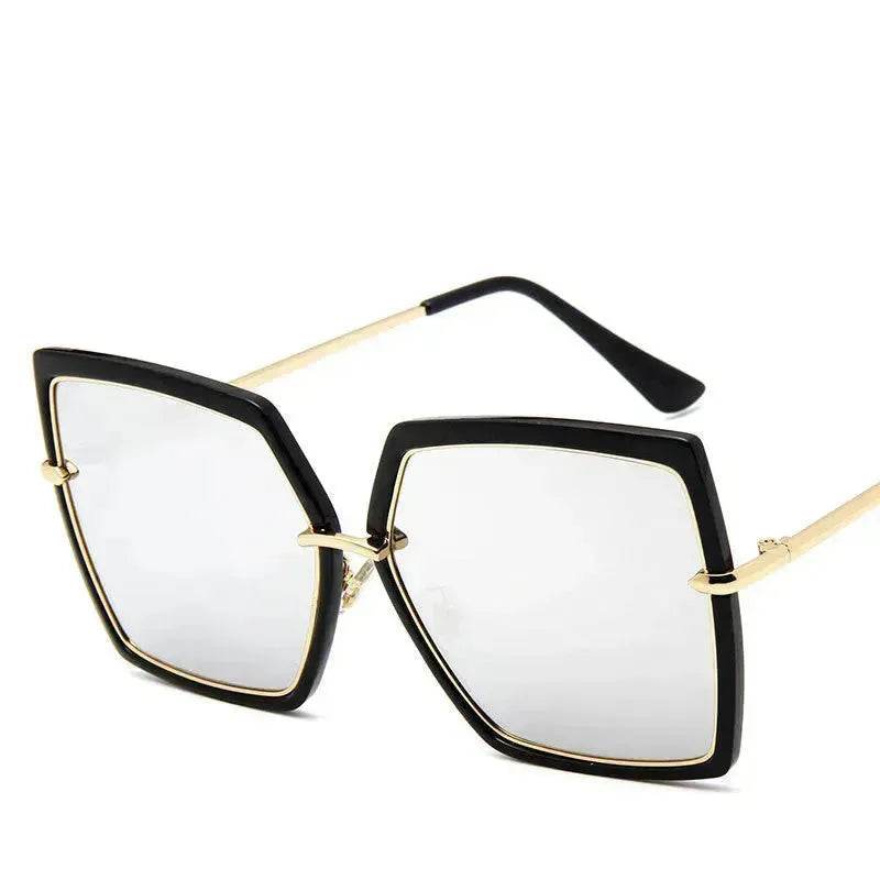 Reflective  Fashion metal retro sunglasses for Women