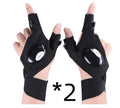 LED Outdoor Flashlight Fishing Half Finger Sports Lighted Gloves