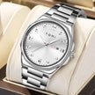 TOMI Diamond Encrusted Quartz Watch for Men – Stainless Steel Dress Watch