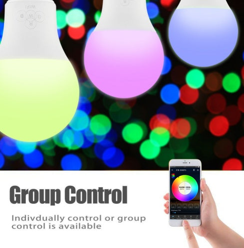 Bluetooth RGB Smart LED Bulb – E27 / B22 RGBW Colour Changing WiFi App Control