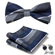 Men's Jacquard Bow Tie Set – Bow Tie, Pocket Square & Cufflinks | 36 Colors | Canada & USA