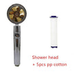 Shower Head Water Saving Flow 360 Degrees Rotating With Small Fan ABS Rain High Pressure Spray Nozzle Bathroom Accessories