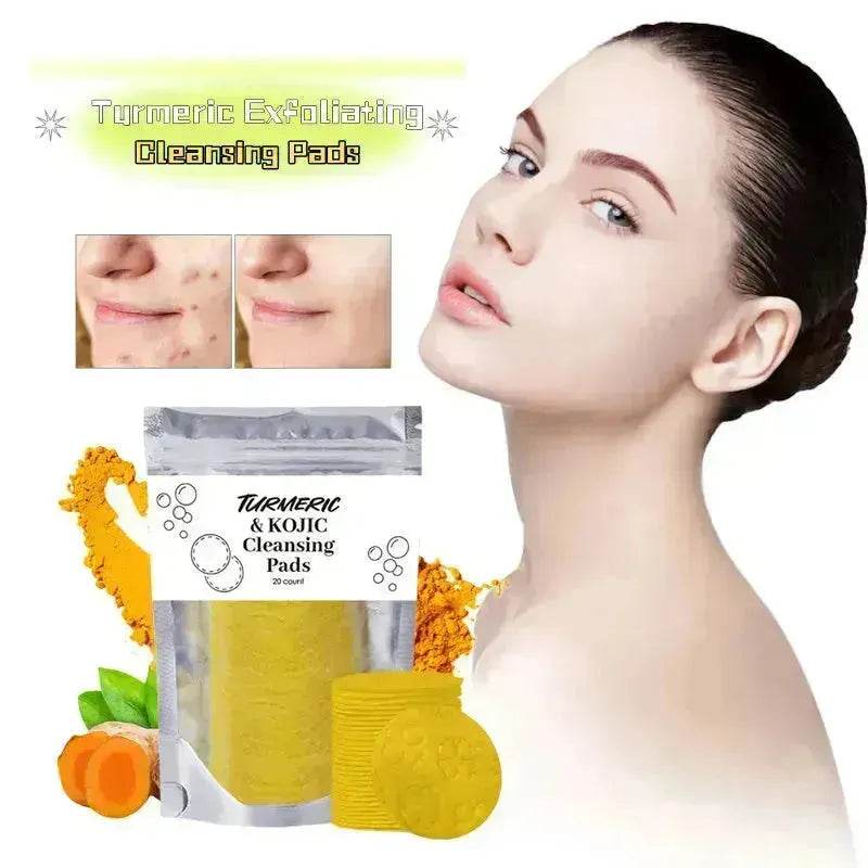 Facial Exfoliating Sponges with Turmeric & Kojic Acid – Oil Control & Dead Skin Removal