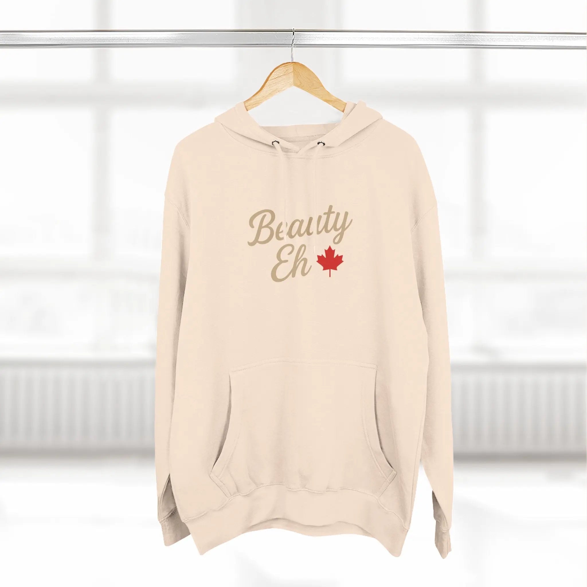 Beauty Eh Canadian Hoodie - Maple Leaf Pride Pullover Sweatshirt - Womens Canada Day Apparel - Cozy Fleece Lined Hooded Sweatshirt
