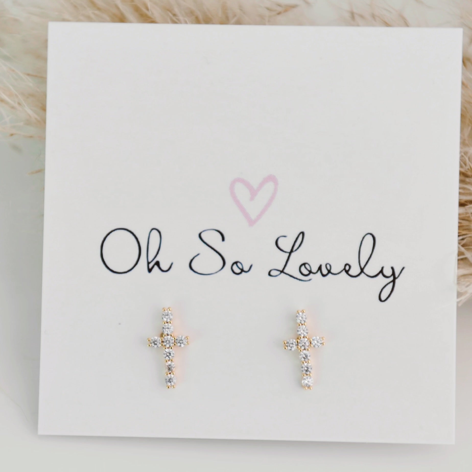 Rosemary Cross Stud Earrings