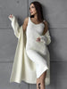 Women 2pcs Winter outfit set  Long dress Cashmere Long Cardigan Jacket