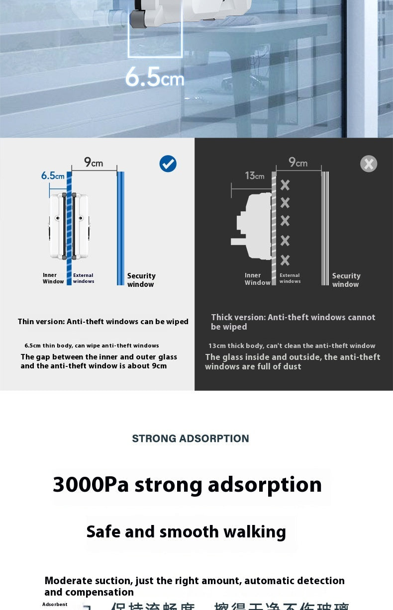 Intelligent Small Window Cleaner Robot – Automatic Glass Cleaning with Auto Navigation