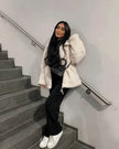 New Fashion Loose Anti-cashmere Hooded Zipper Huge Fleece Winter Jacket