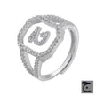 Fashion Micro Inlaid Zircon Arab Letters Ring for women