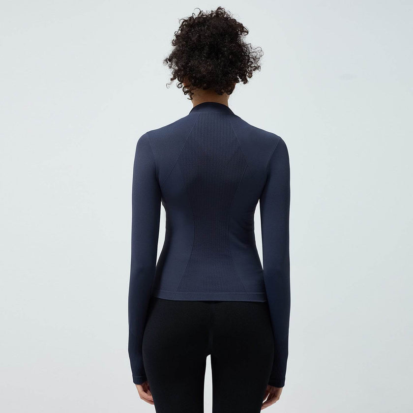 Long Sleeve Workout top for women Slim fit Athletics Sport Zip up Gym top