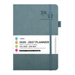 2026–2027 Weekly Monthly Planner Notebook – A5 Faux Leather Cover, 100gsm, Sewn Binding (7 Colours)