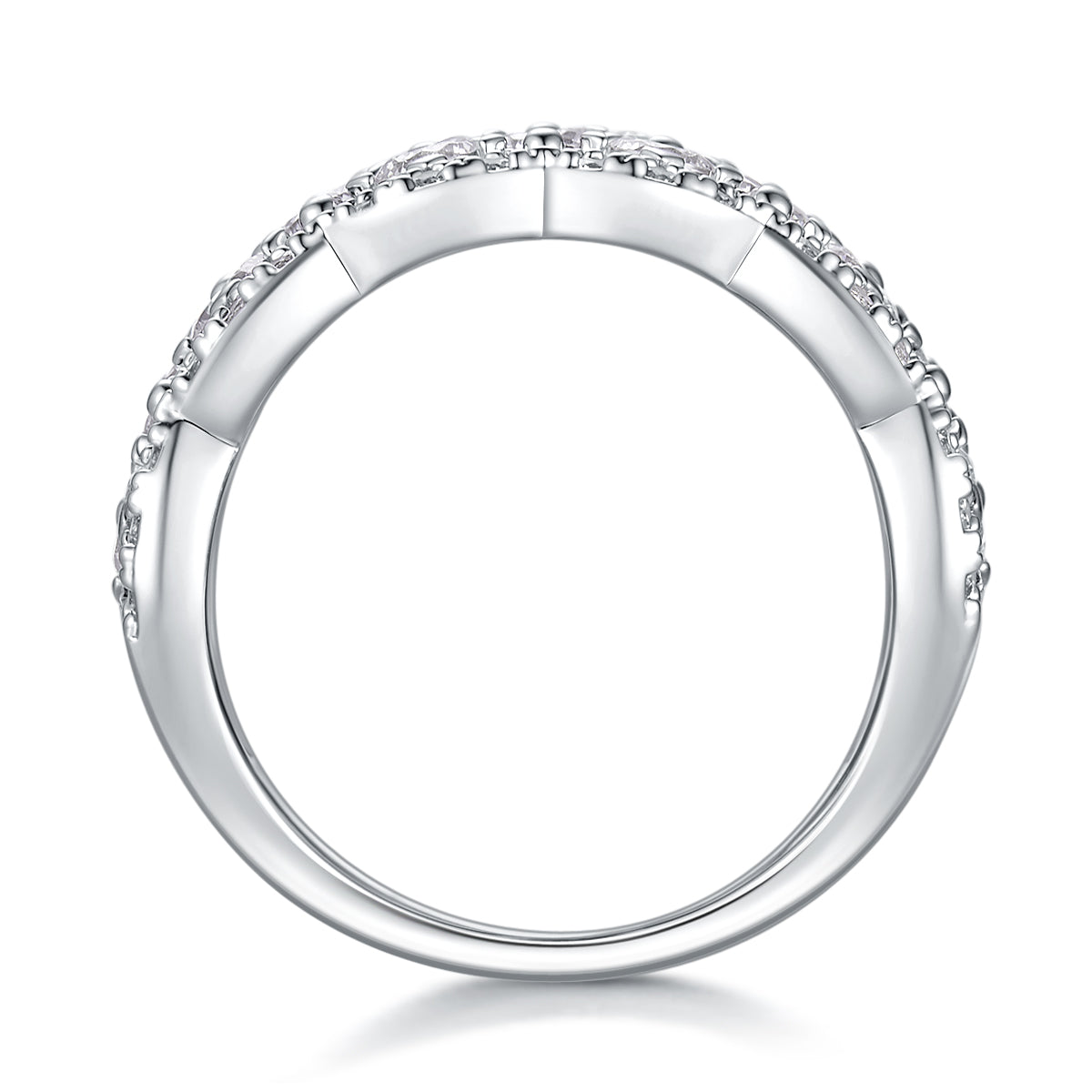 Lace Snowflake Moissanite Ring – S925 Silver, GRA Certified | Platinum, Gold & Rose Gold