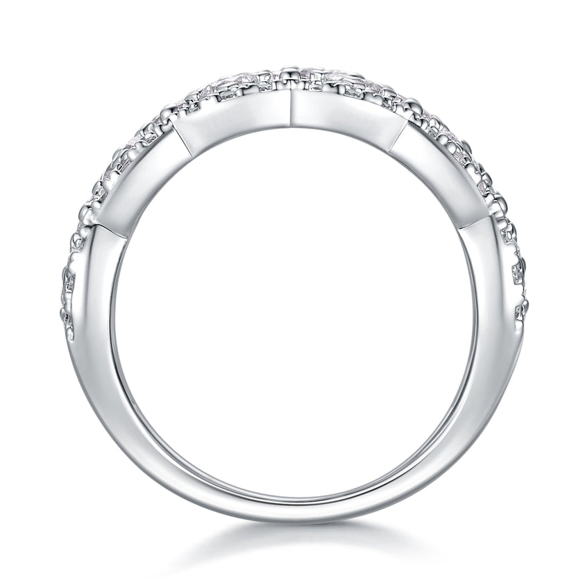 Lace Snowflake Moissanite Ring – S925 Silver, GRA Certified | Platinum, Gold & Rose Gold