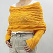 Autumn And Winter Warm Knitted Shawl top Women's Hollowed-out Double Sleeve