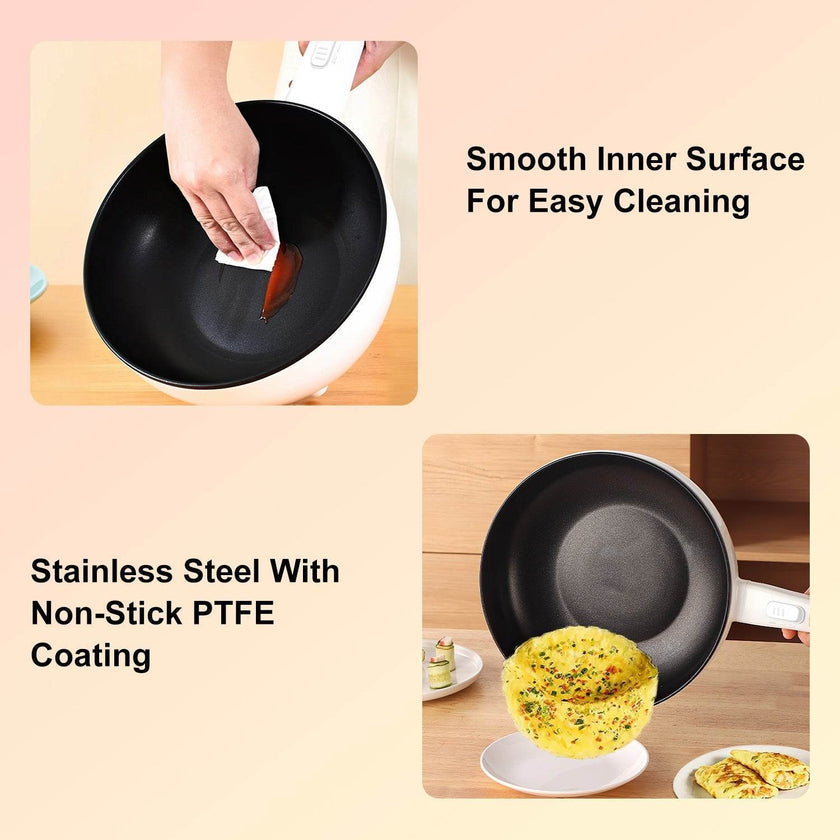 Electric Hot Pot Non-Stick Frying Pan Portable Rapid Noodles Cooker Electric Skillet