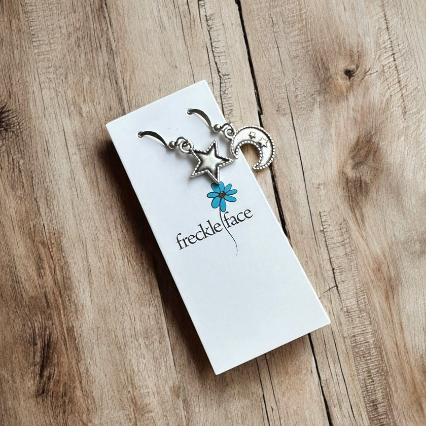 Mixed Moon & Star Earrings
