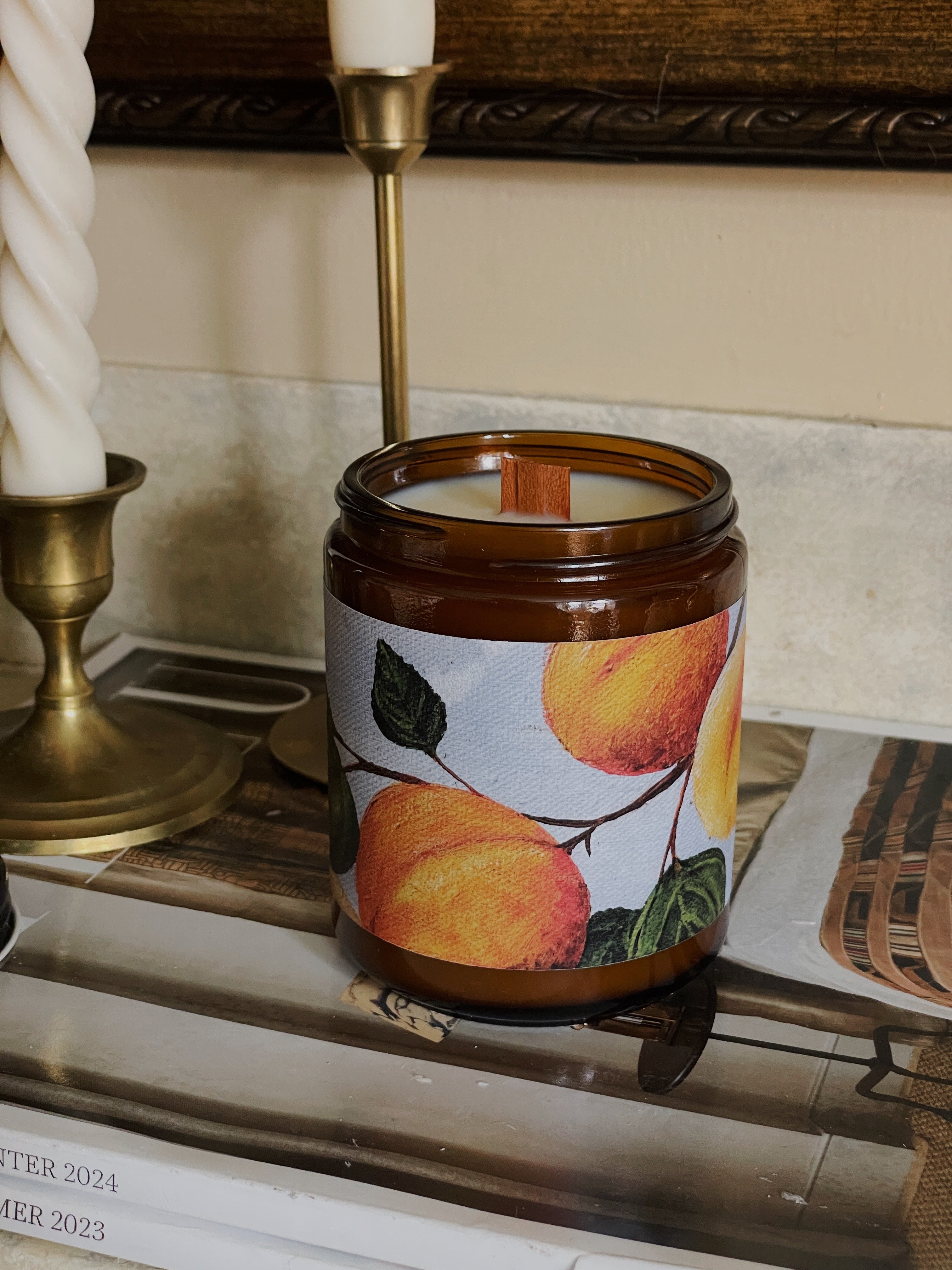 8oz Apricot and Mahogany *Artist Made Label