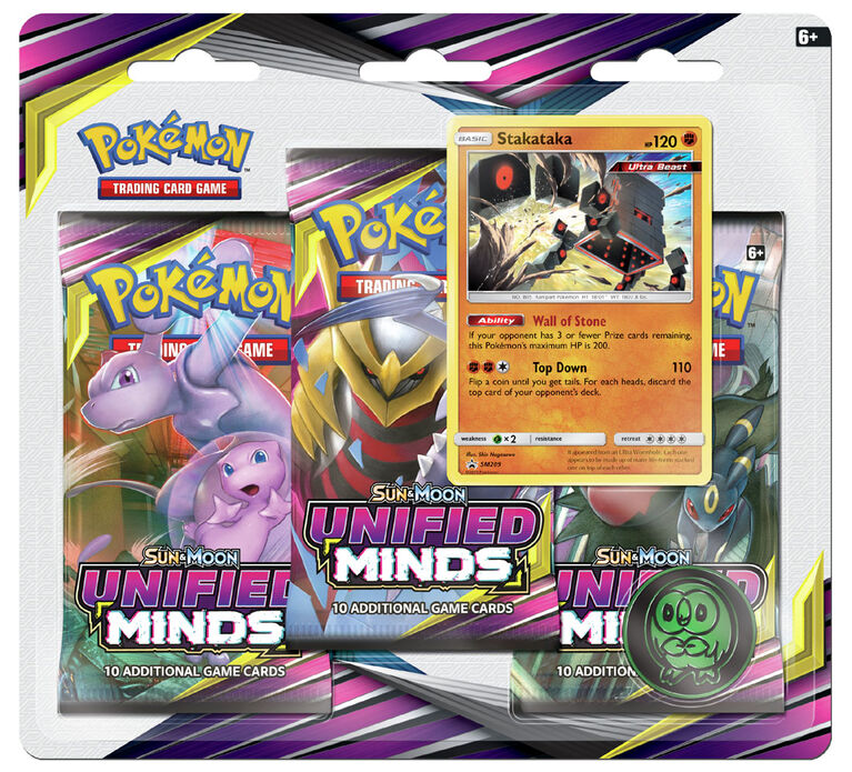Pokémon TCG - Sun & Moon - Unified Minds - 3 Packs Blister (Stakataka)