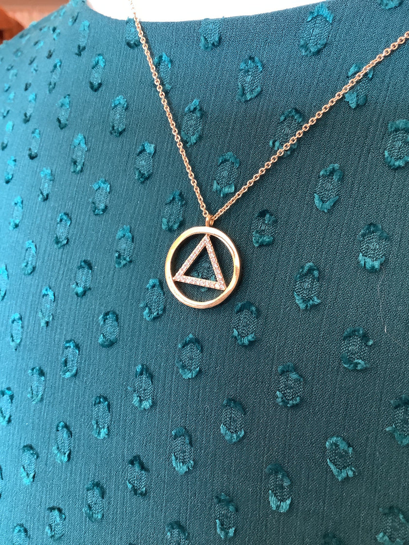 Standout Boutique Triangle Circle Gold Necklace