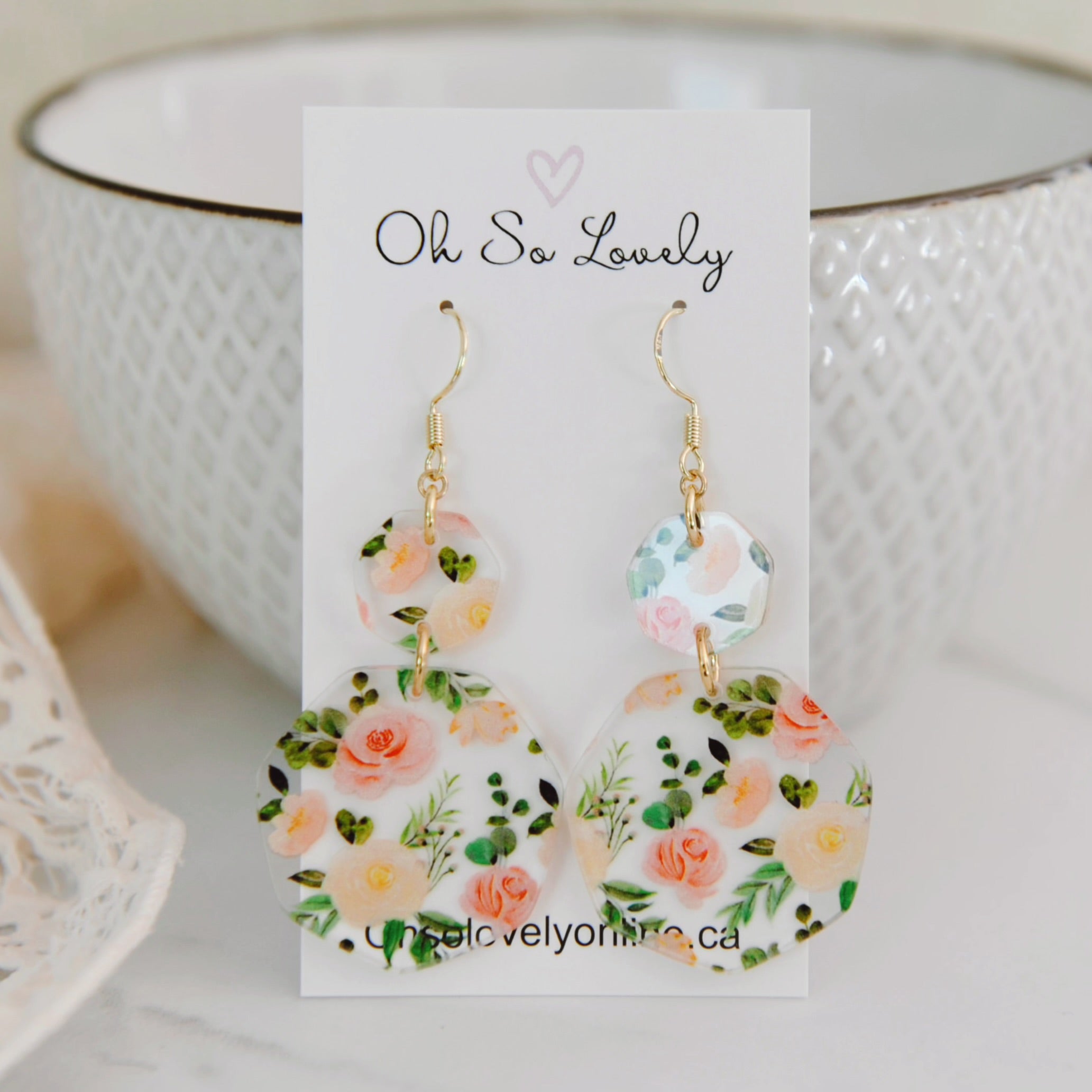 Maggie Floral Acrylic Drop Earrings