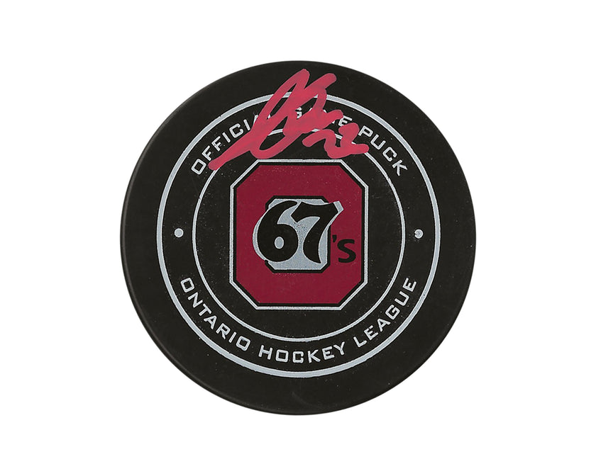 Jack Quinn Autographed Ottawa 67's Official Game Puck