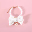 Babygirl Bow Dog Necklace | Pearl Bow Pet Collar