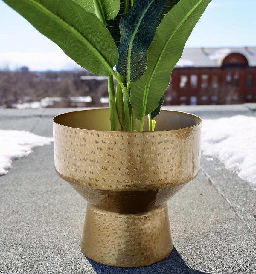 Kendrik -Mid-Century Brass Floor Planter (Multiple Sizes)