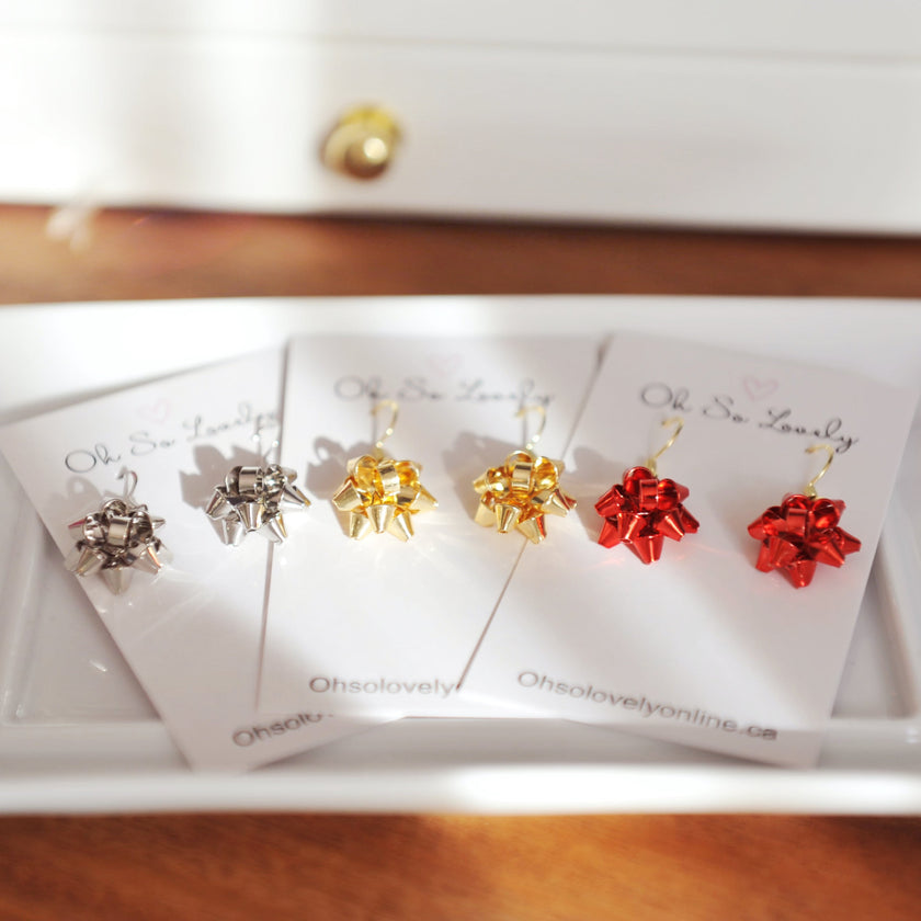 Party Bow Drop Earrings