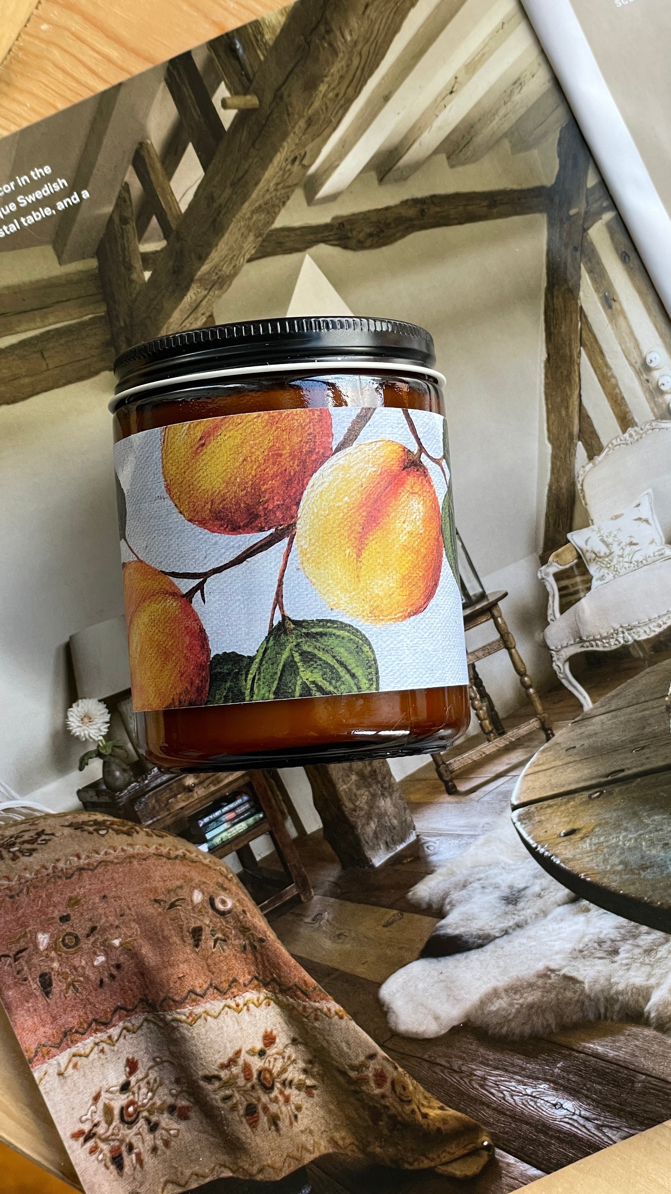 8oz Apricot and Mahogany *Artist Made Label