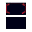 Carte plastifiée, noir/rouge, verso noir 2 1/4