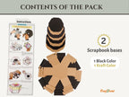 CrafTreat Scrapbook Blanks - Hexagon Explosion Box - Black & Kraft Color