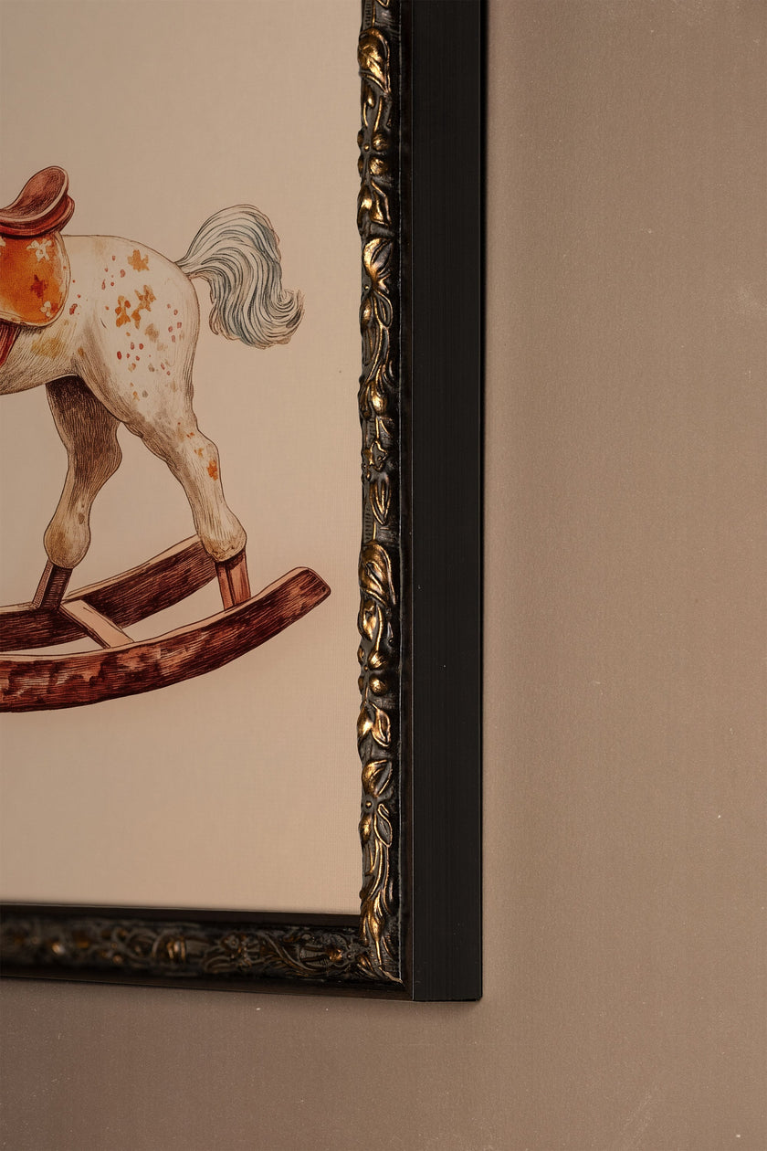 CHEVAL À BASCULE, CADRE VINTAGE BRONZE