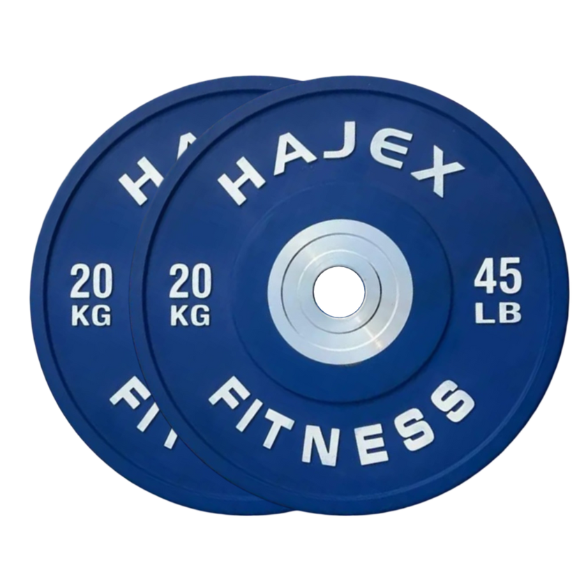 HAJEX Olympic Competition Steel Hub Bumper Plates Colored - 15, 25, 35, 45, 55 LB