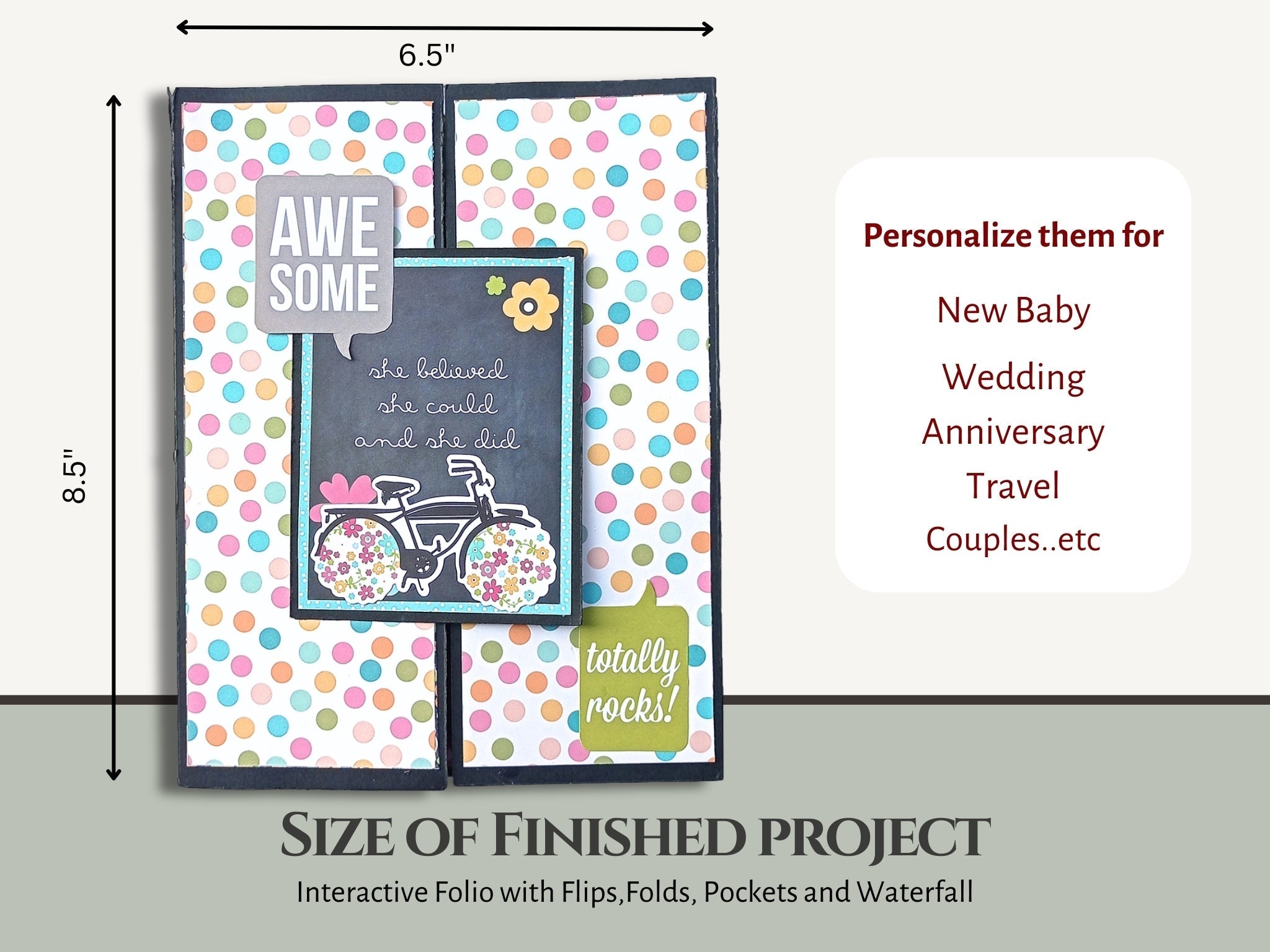 CrafTreat Scrapbook Blanks - Gate Fold Folio - Black Color