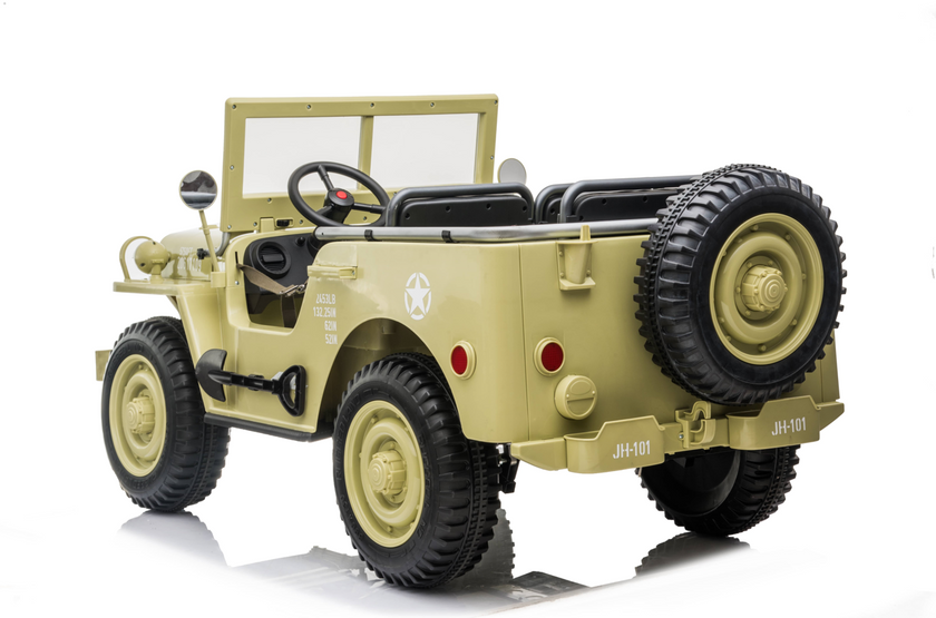 24V Army Jeep 3 Seater DELUXE Kids Ride On Car with Remote Control