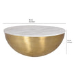 Lia Brass Drum Coffee Table With Marble Top