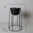 Fazel Black Raised Metal Pot Planter 2’