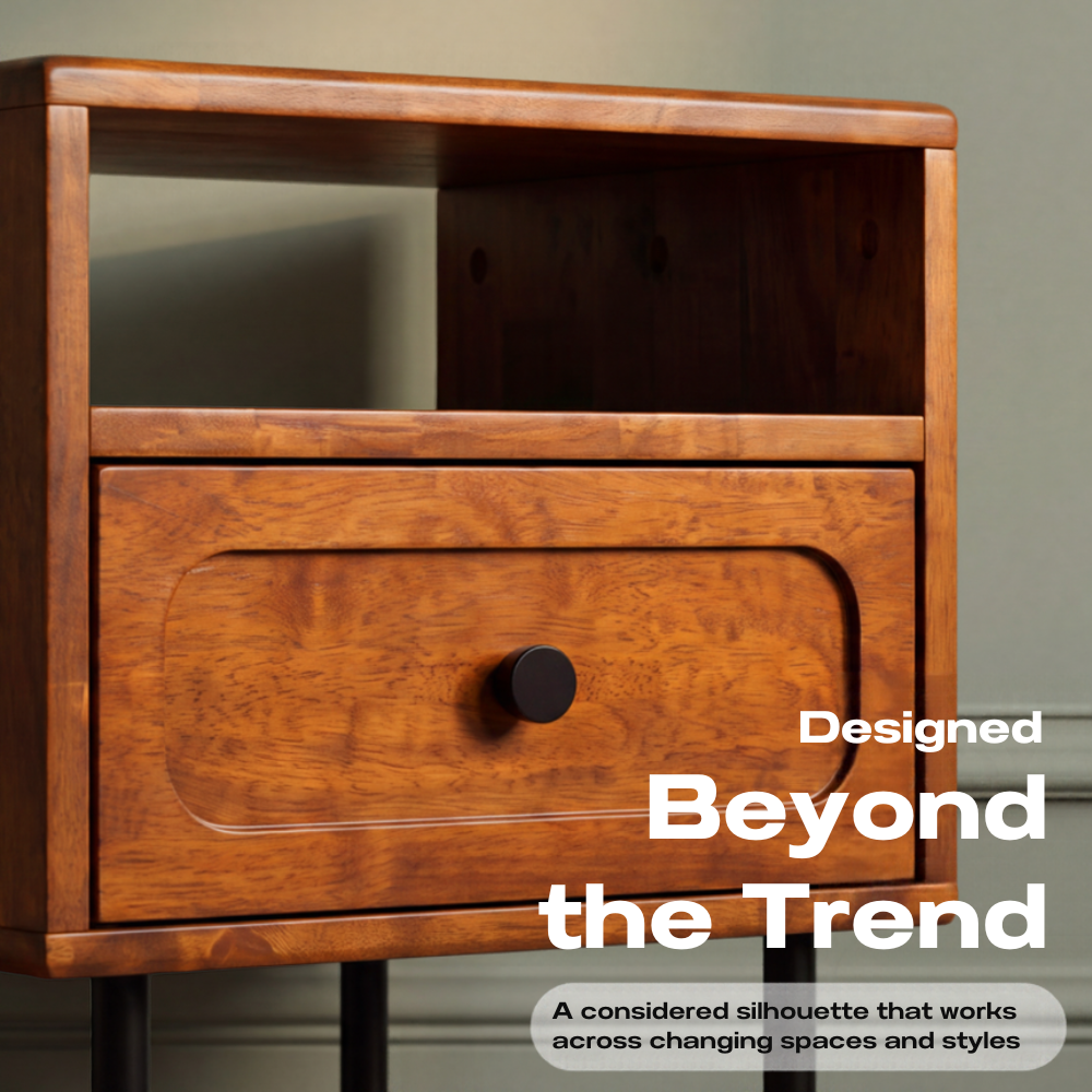 Savana Single Drawer Solid Wood Nightstand