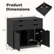 4 Drawer File Cabinet with Wheels for Home Office Organization-Black