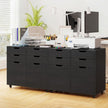 4 Drawer File Cabinet with Wheels for Home Office Organization-Black