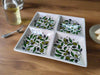 Handcrafted Ceramic Serving 4-Section Tray | For Nuts, Dips, and Appetizers | 9