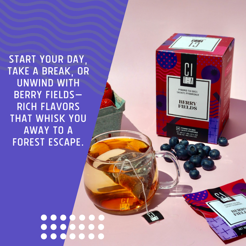 Berry Fields, sachets de thé en pyramide au goût de baies